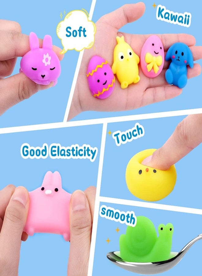 DULEFUN 36pcs Easter Mochi Squishy Toys, Easter Squeeze Fidget Toys Bunny Egg Stress Relief Toys for Kids Easter Basket Stuffers Fillers Classroom Prize Supplies Party Gifts Favors - Image 2